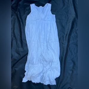 Talisman Australia White Embroidered Gauze Midi Dress